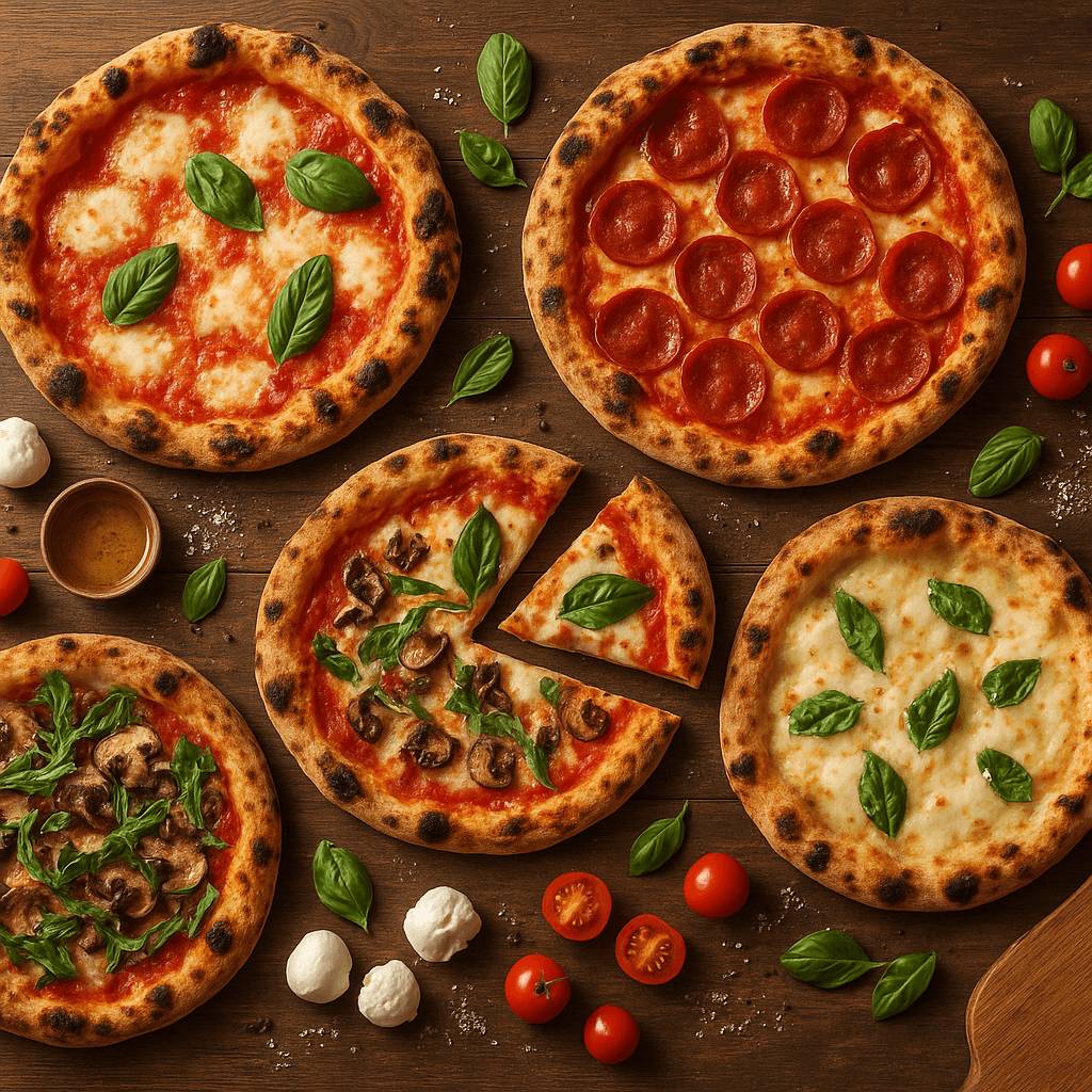 Holzofenpizza Auswahl